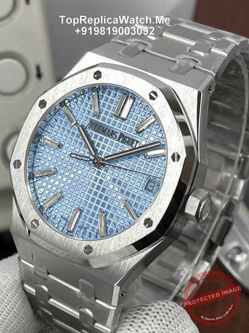 AP Royal Oak Ice Blue Baguette Dial 15510BC