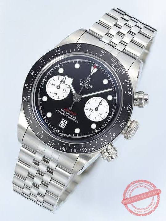 tudor black bay chrono black dial replica
