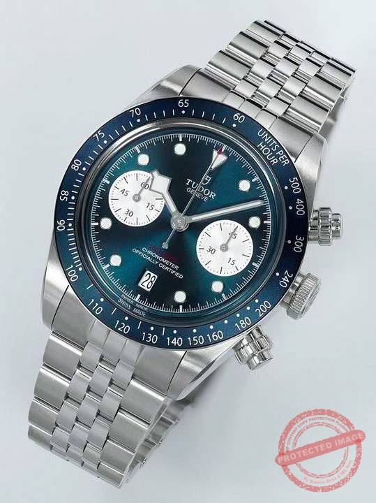 tudor black bay chrono blue dial replica watch