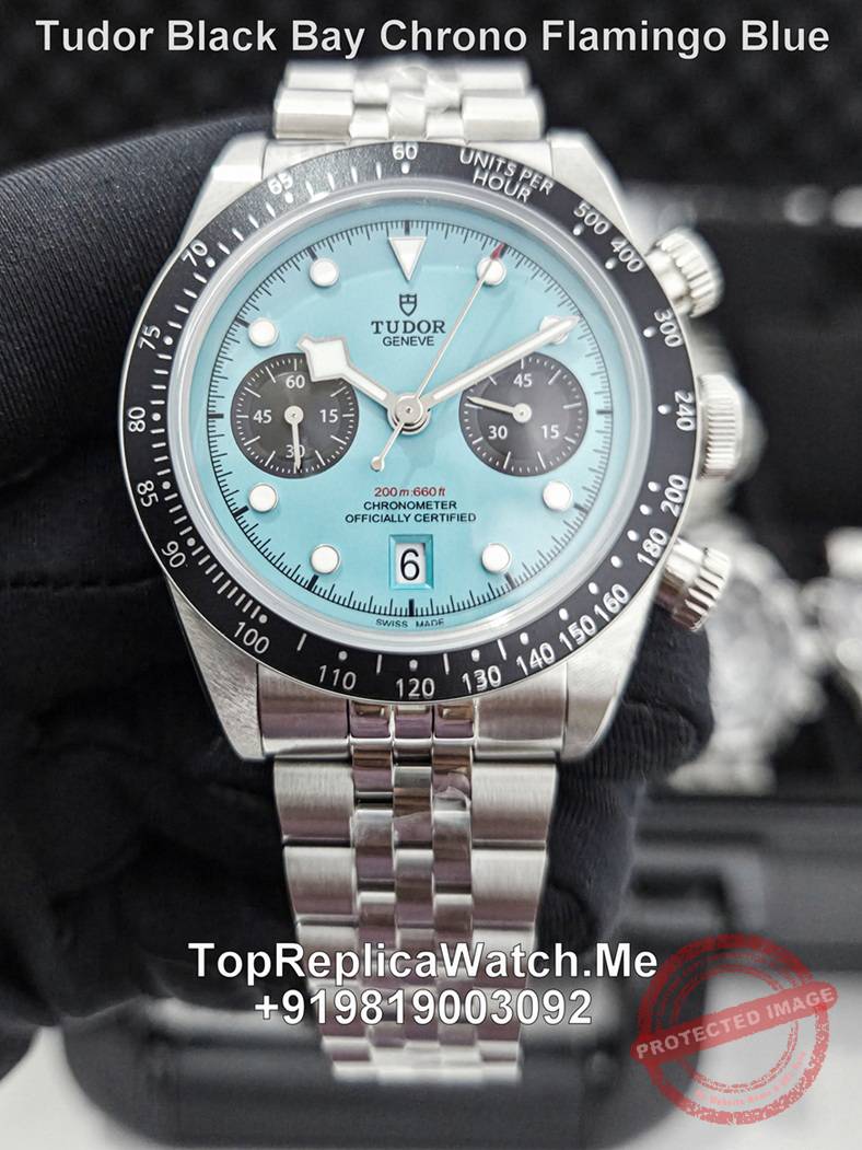 tudor black bay chrono flamingo blue