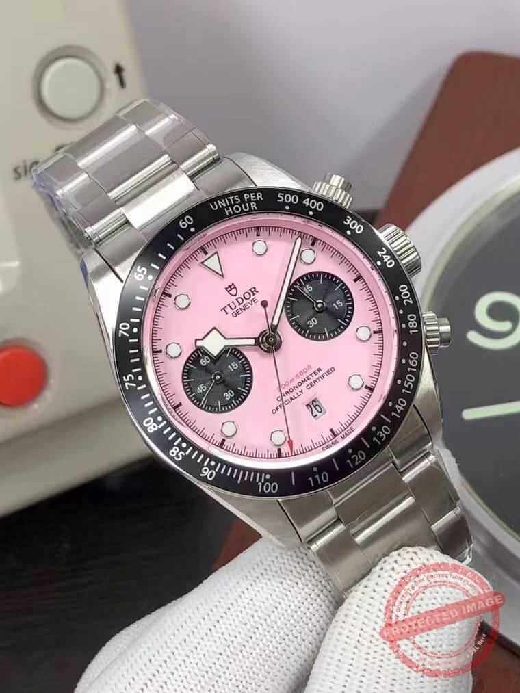 tudor black bay chrono pink dial clone