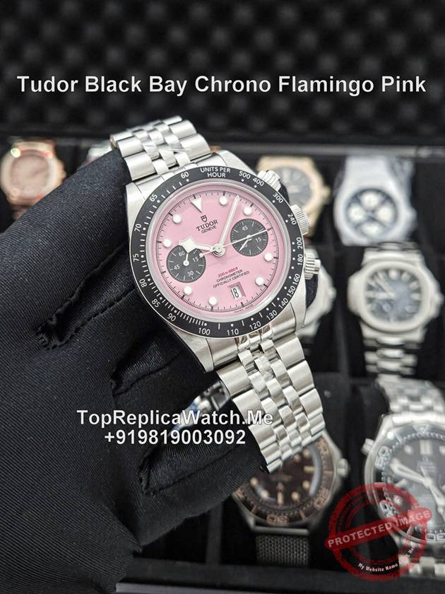 tudor black bay chrono pink replica