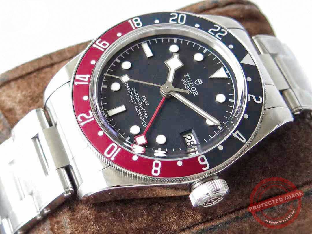 tudor black bay gmt pepsi black dial clone