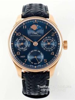IWC Portugieser Perpetual Calendar blue dial watch
