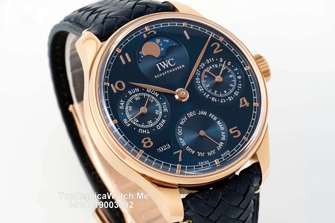 IWC Portugieser Perpetual Calendar blue dial replica watch