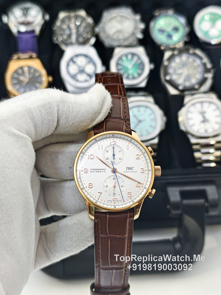 iwc portugieser chronograph white dial watch