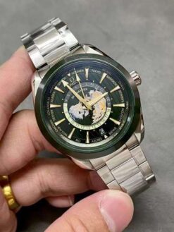omega seamaster aqua terra worldtimer green dial