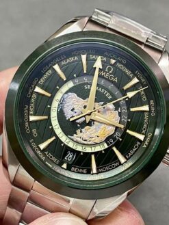omega seamaster aqua terra worldtimer green dial watch
