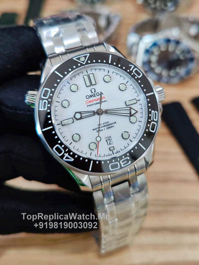 omega seamaster diver 300m white dial watch