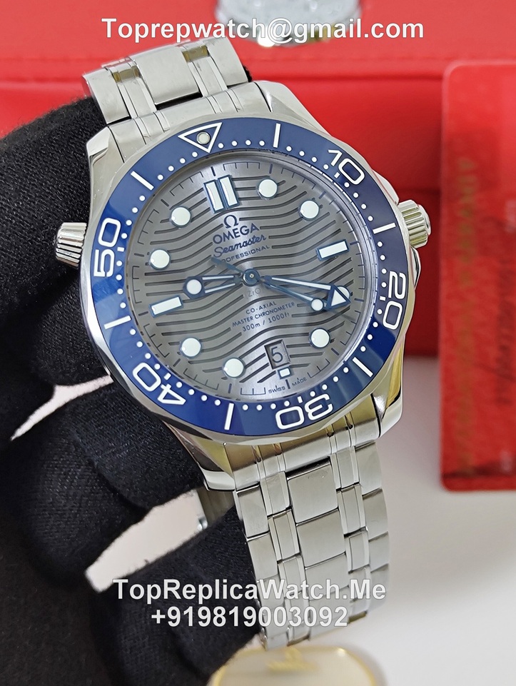 omega seamaster diver grey dial watch
