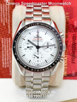omega speedmaster moonwatch white dial watch