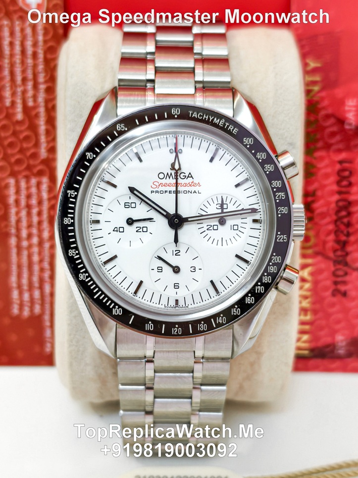 omega speedmaster moonwatch white dial watch